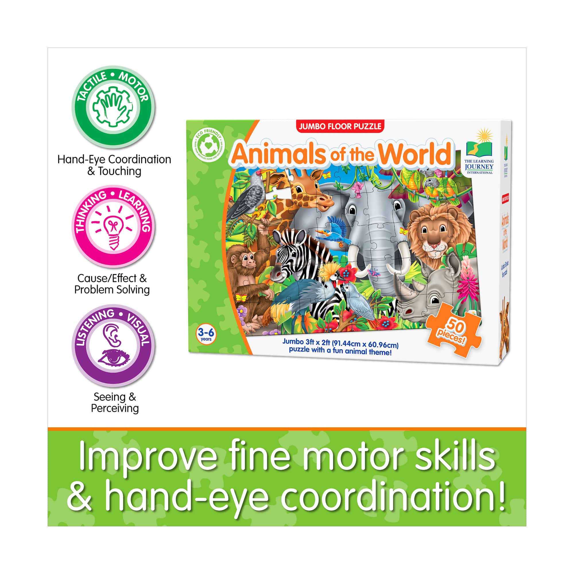 Jumbo Floor Puzzle - Animals of the World: 50 Pcs